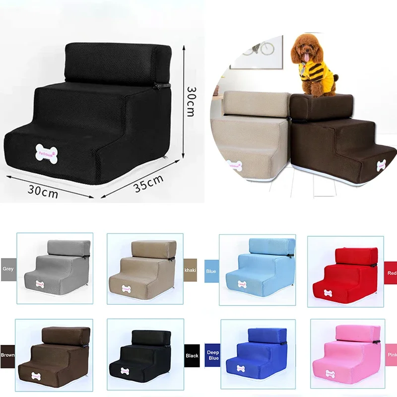 Hot Dog House Dog Stairs Pet 2/3 Steps Stairs for Small Dog Cat Pet Ramp Ladder Anti-slip Removable 10000038358312