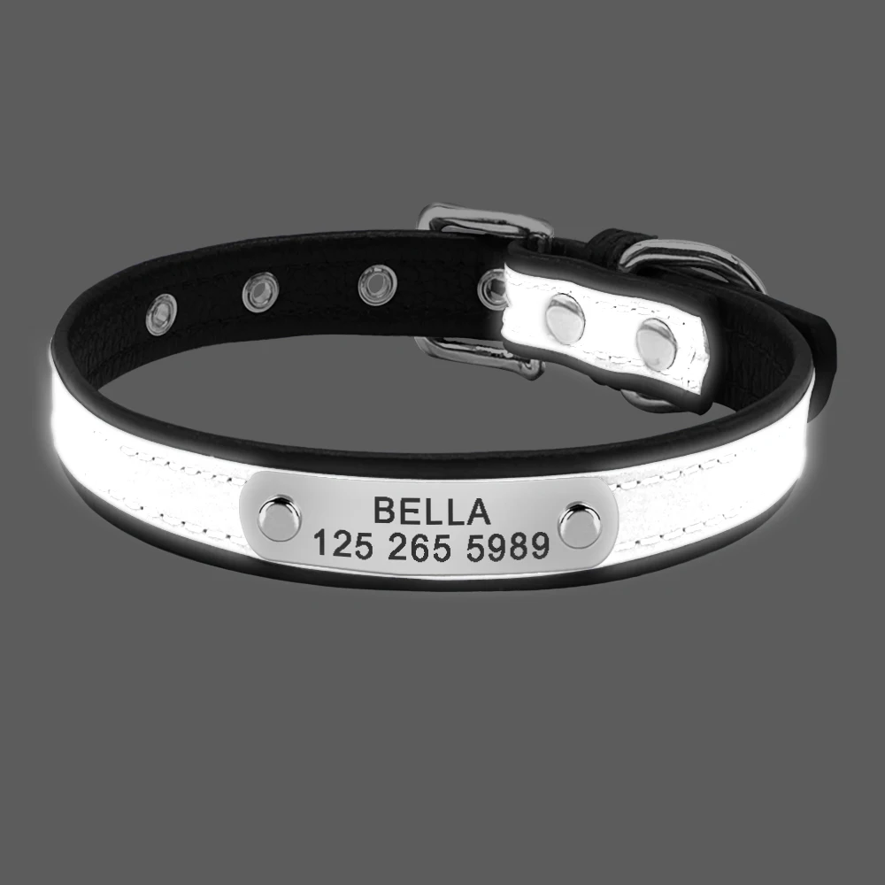 Engrave Reflective Dog Collar Custom Pet Collars Cat ID Tag For Small Medium Large Pets Name 1000007052881