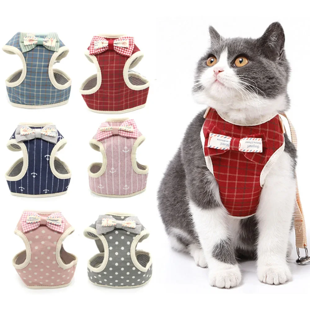Cute Dog Cat Harness and Leash Set Nylon Mesh Pet Puppy Harness Lead Cat Collar Clothes Vest 1005001293461333