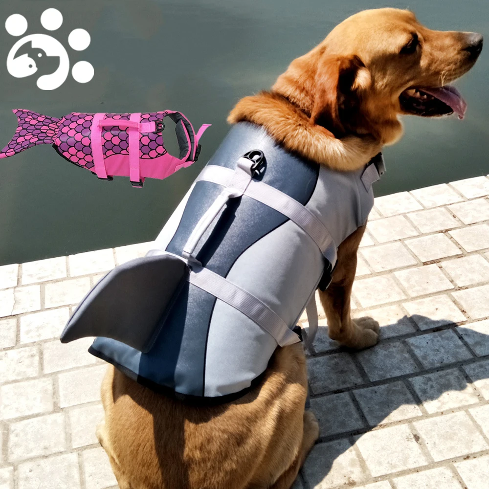 Pet Dog Life Vest Summer Shark Mermaid Pet Life Jacket Dog Clothes Harness Dogs Swimwear Pets 1005001343681228