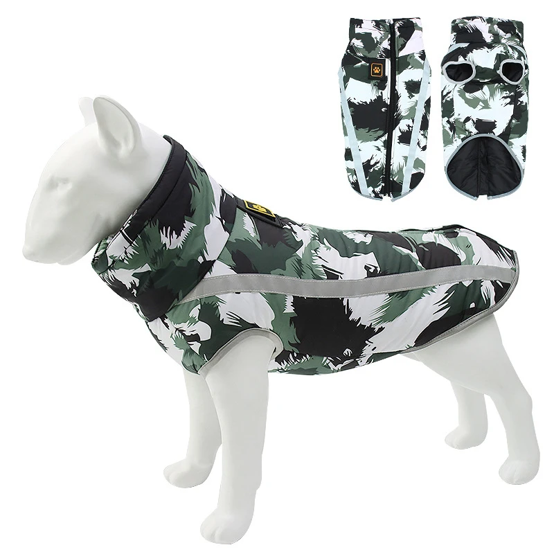 Winter/Autumn Warm Dog Clothes Waterproof Big Pet Padded Jacket Vest Zipper Coat For Medium Large 1005001708904306