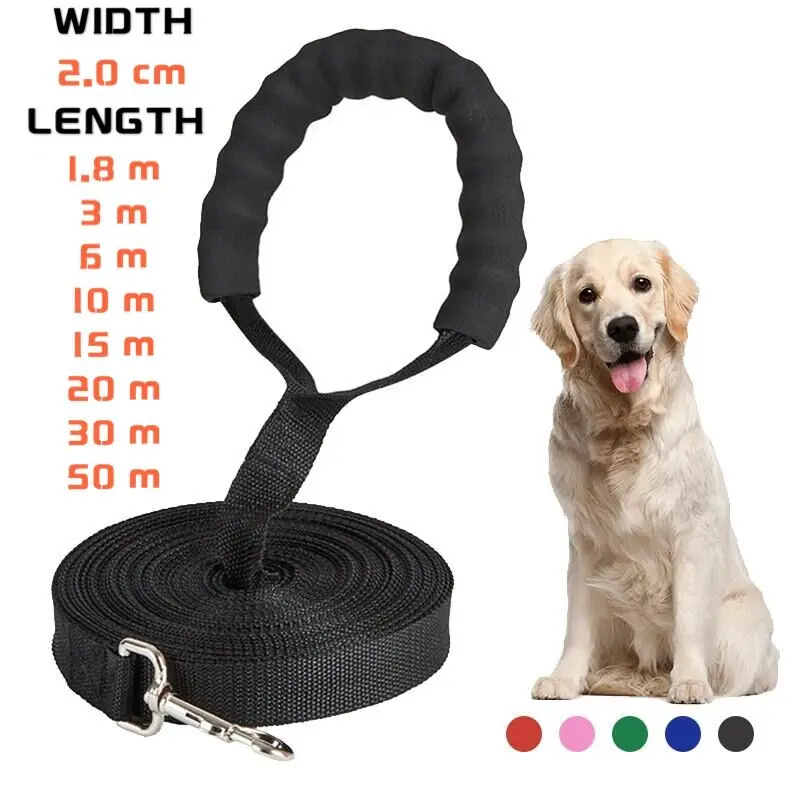 Long Nylon Leash with Comfortable Sponge Handle for Dogs Lanyard Outdoor Training Walk 1.8m 3m 6m 1005001775706128