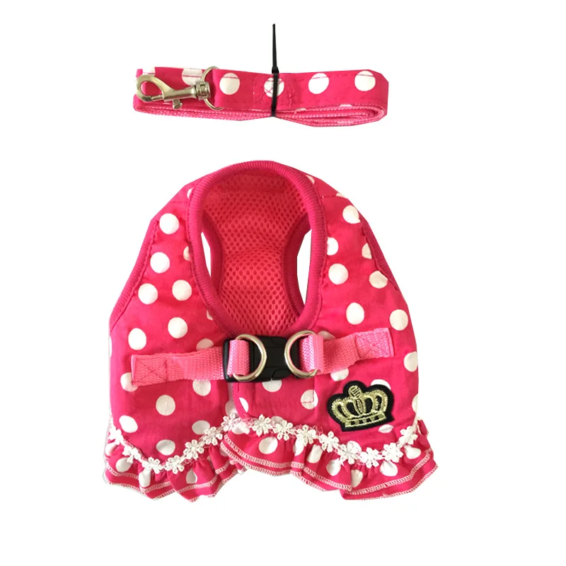 Luxury Dot Design Pet Dogs Chest Harness Cute Small Puppy Supplies Dog Collar Leash Set Accesorios 1005002037967822