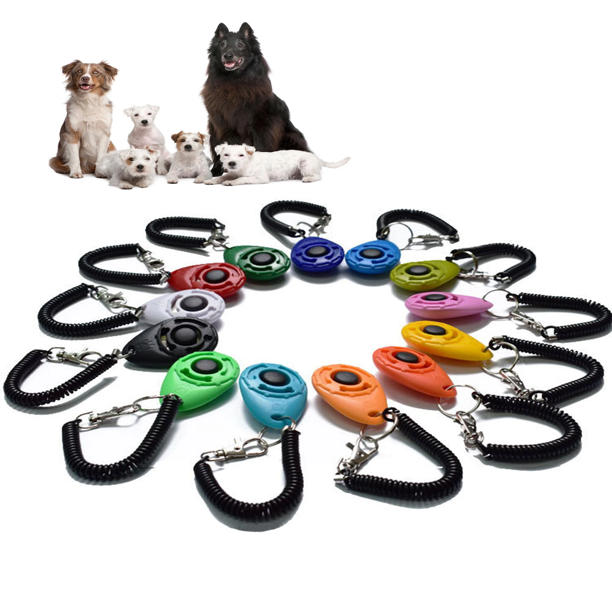 Dog Training Clicker Pet Cat Plastic New Dogs Click Trainer Aid Tools Adjustable Wrist Strap Sound 1005002124465557