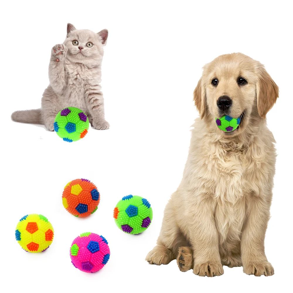 Luminous Bouncing Ball Pet Dog Puppy LED Ball Light Up Flashing Play Toy Chasing Bounce Spiky Ball 1005002191469496