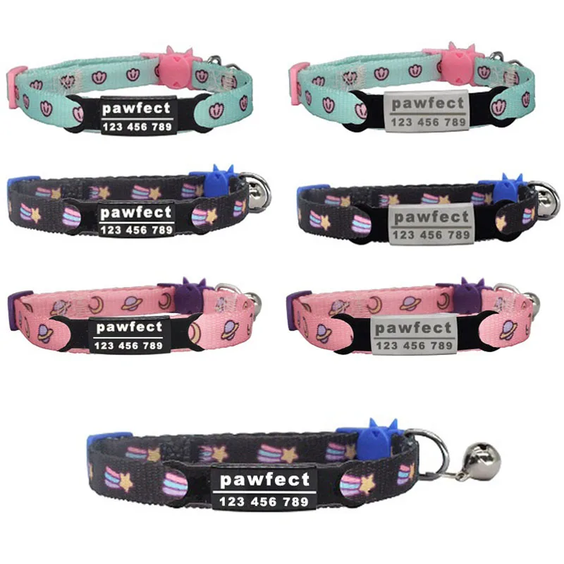 Cat Collar Custom Personalized ID Free Engraving Dog Collar Safety Breakaway Adjustable for Puppy 1005002198007450