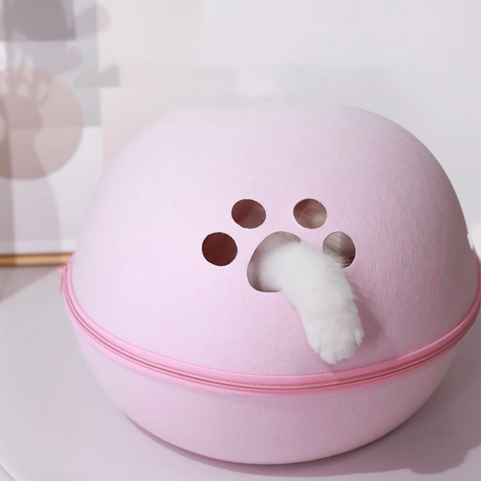 Dog Cat Bed Cave Sleeping Bag Zipper Egg Shape Felt Cloth Pet House Cat Basket Products for Cat 1005002284567414