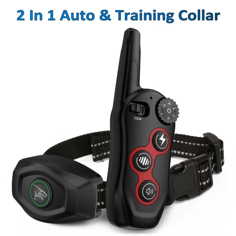 2 In 1 Pet Dog Training Collar & Automatic Anti Bark 1300FT Remote Vibration Shock Rechargeable 1005002317005770