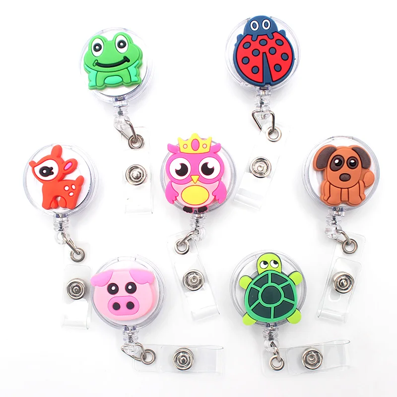 Cute Frog Ladybird Dog Animals Retractable Pull Nurse Students Badge Reel ID Lanyard Name Tag Card 1005002434120001