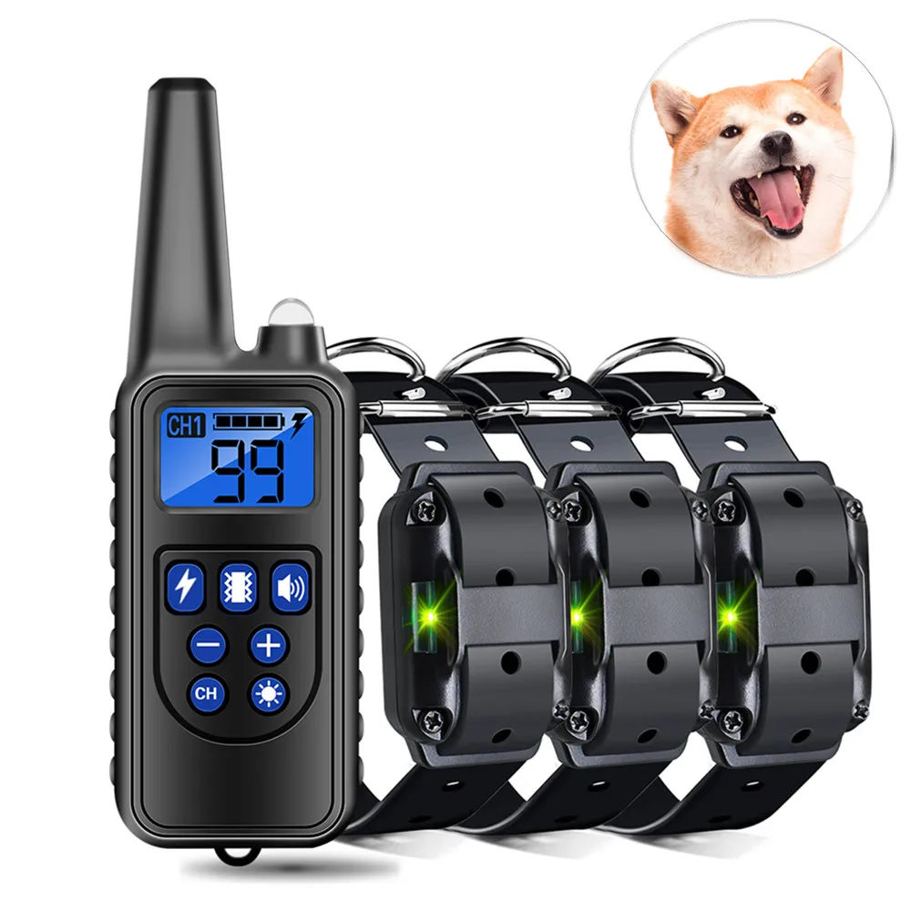 800m Dog Training Collar Device IP7 Waterproof Rechargeable with LCD Display for All Size Vibration 1005002587746315