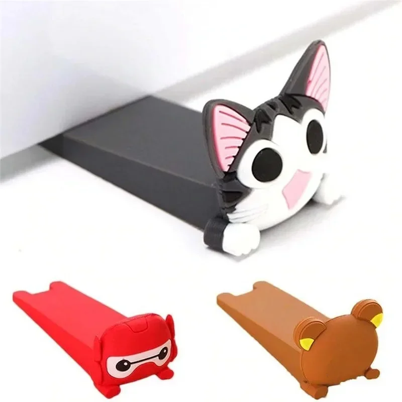 Door Stopper Cartoon Silicone Wedge Door Catcher Block Home Office Children Security Door Card Bear 1005002610435903