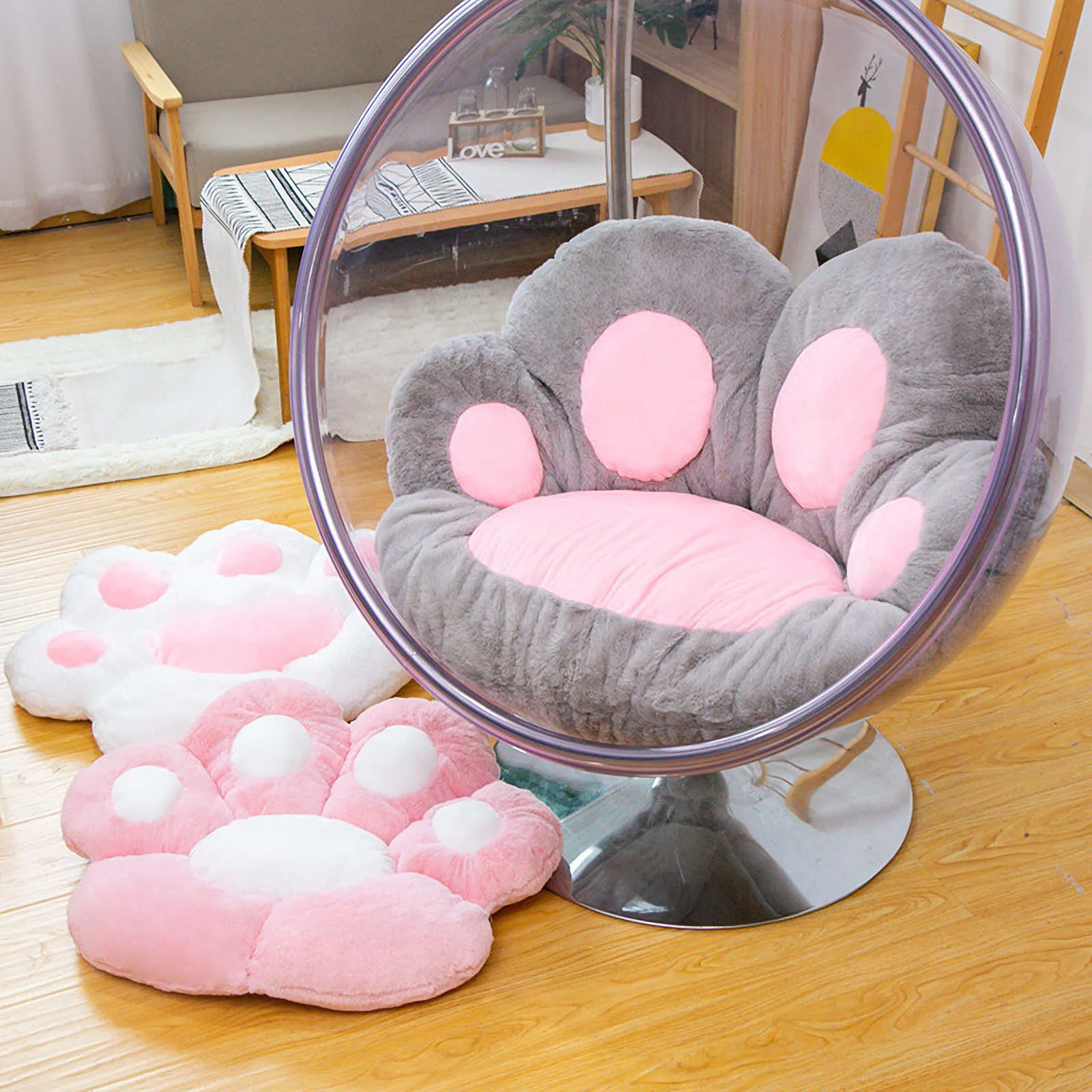Cute Cat Paw Back Pillows Plush Chair Cushion Plush Seat Cushions for Home Sofa Mat Office Hotel 1005002663253108