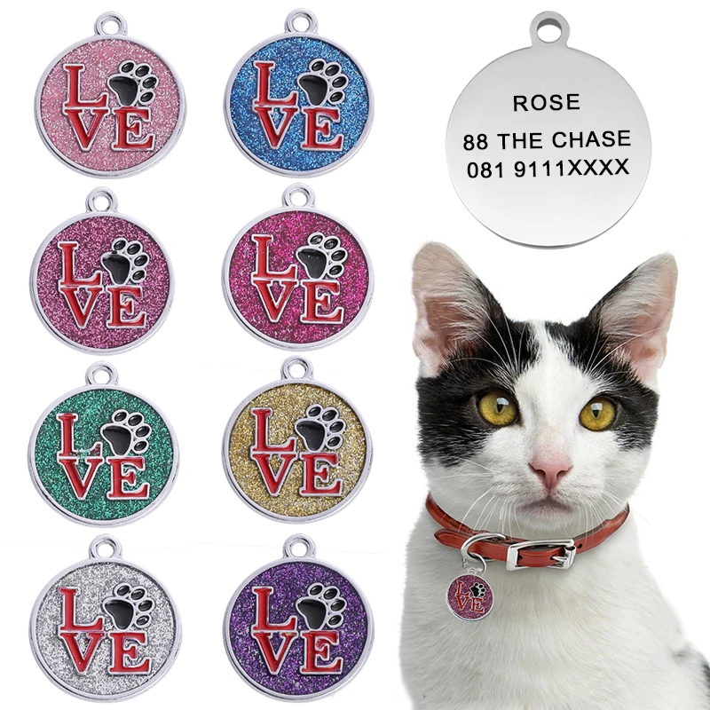 Pet Dog Id Tags Cat Collar Accessories Decoration Pet ID Dog Tags Collars Stainless Steel Cat Tag 1005002667445213