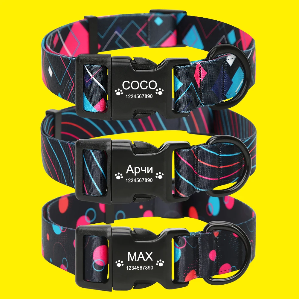 Designer Personalized Dog Collar Luxury Nylon Custom Dog Collar for Small Large Dogs Name Collars 1005002920950879