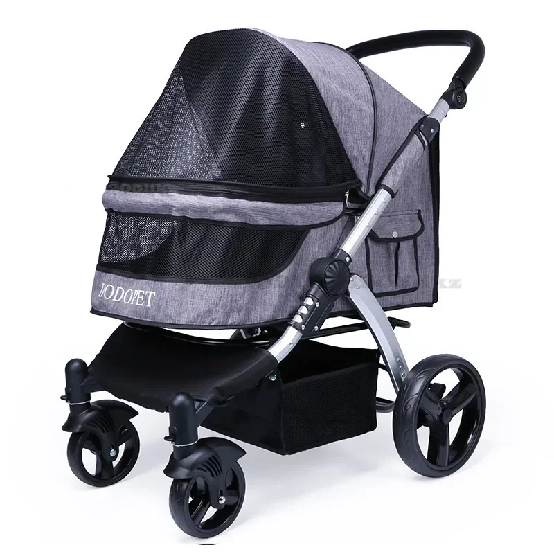 Foldable Large Four-Wheeled Pet Stroller Medium Size for Dogs Samo Golden Retriever Outing Dog Cart 1005002947084497
