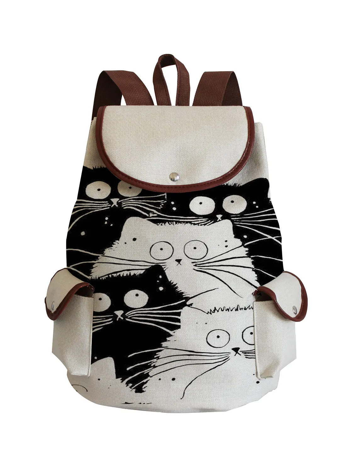 Cartoon Cute Cat Printed Backpack Fashion Teens School Bag for Teenager Girls Drawstring High 1005003055206900