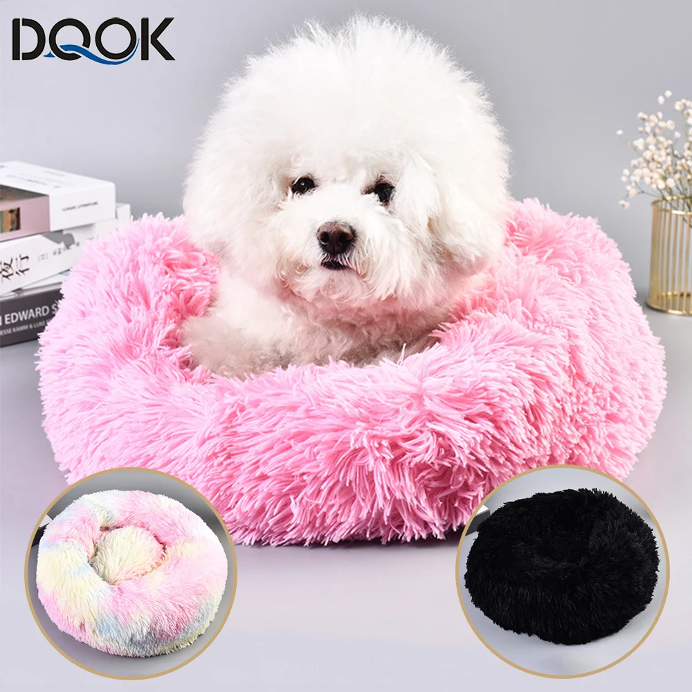 Super Soft Pet Bed Kennel Dog Round Cat Winter Warm Sleeping Bag Long Plush Large Puppy Cushion 1005003101844413