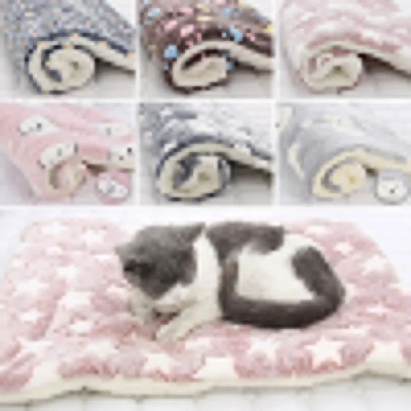 Pet Sleeping Mat Cat Bed Dog Thickened Soft Wool Blanket Mmattress Household Portable Washable Warm 1005003197559871