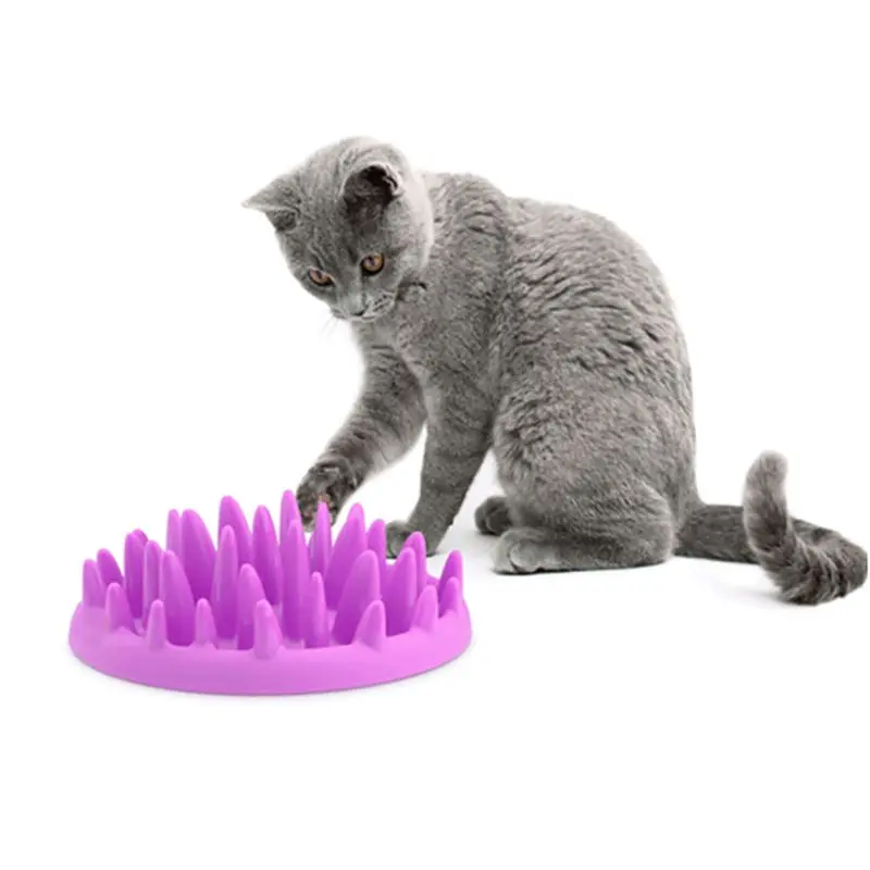 Pets Dog Cats Feeder Bowls Catch Interactive Hard Silicone Cat Kitten Slow Food Feed Non Slip Anti 1005003236786609