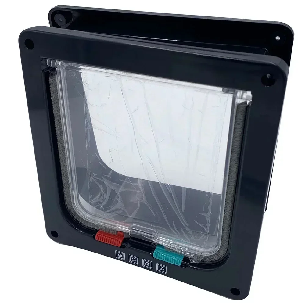 Cat Flap Door with 4 Way Security Lock Dog Flap Door for Dog Cats Kitten ABS Plastic Small Pet Gate 1005003326500919