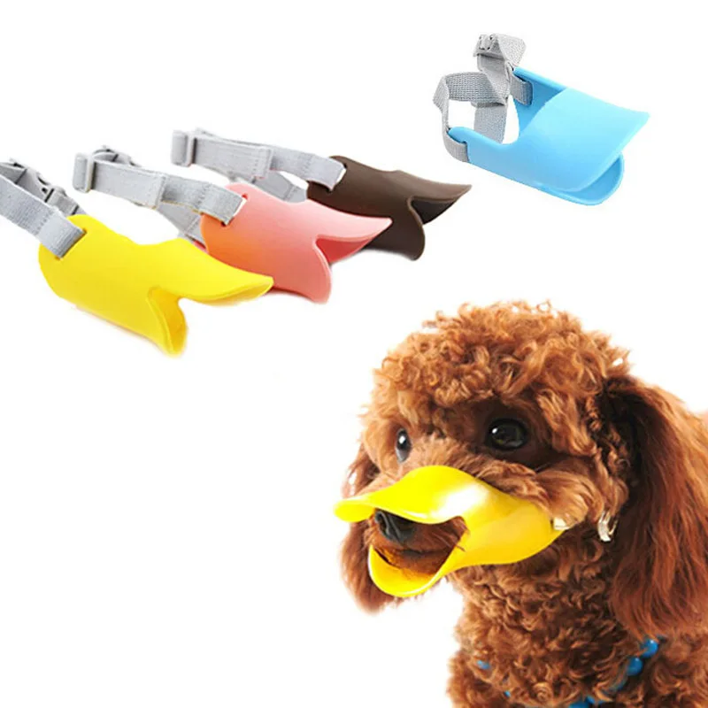 Dog Silicone Duck Muzzle Mask for Dogs Anti Bite Stop Barking Small Large Adjustable Neck Strap Pet 1005003402343171