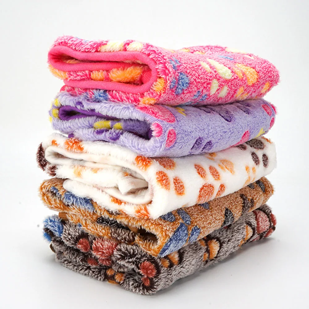 Pet Dog Bed Blanket Soft Fleece Cat Cushion Blanket Towel Winter Warm Paw Print Puppy Dog Sleeping 1005003408426120