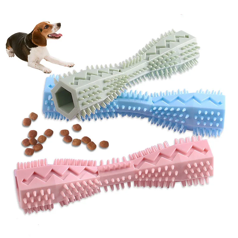 Dog Toothbrush Durable Dog Chew Toy Stick Soft Rubber Tooth Cleaning Point Massage Toothpaste Pet 1005003417609158