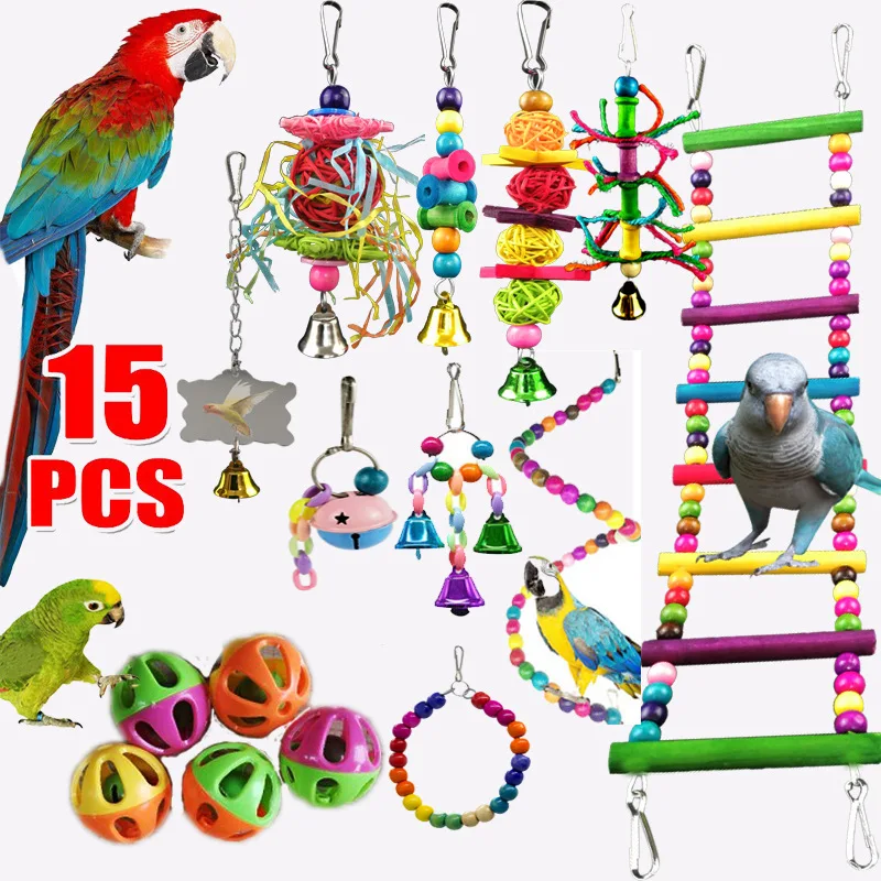 Combination Parrot Bird Toys Accessories Articles Parrot Bite Pet Bird Toy For Parrot Training Bird 1005003420426667
