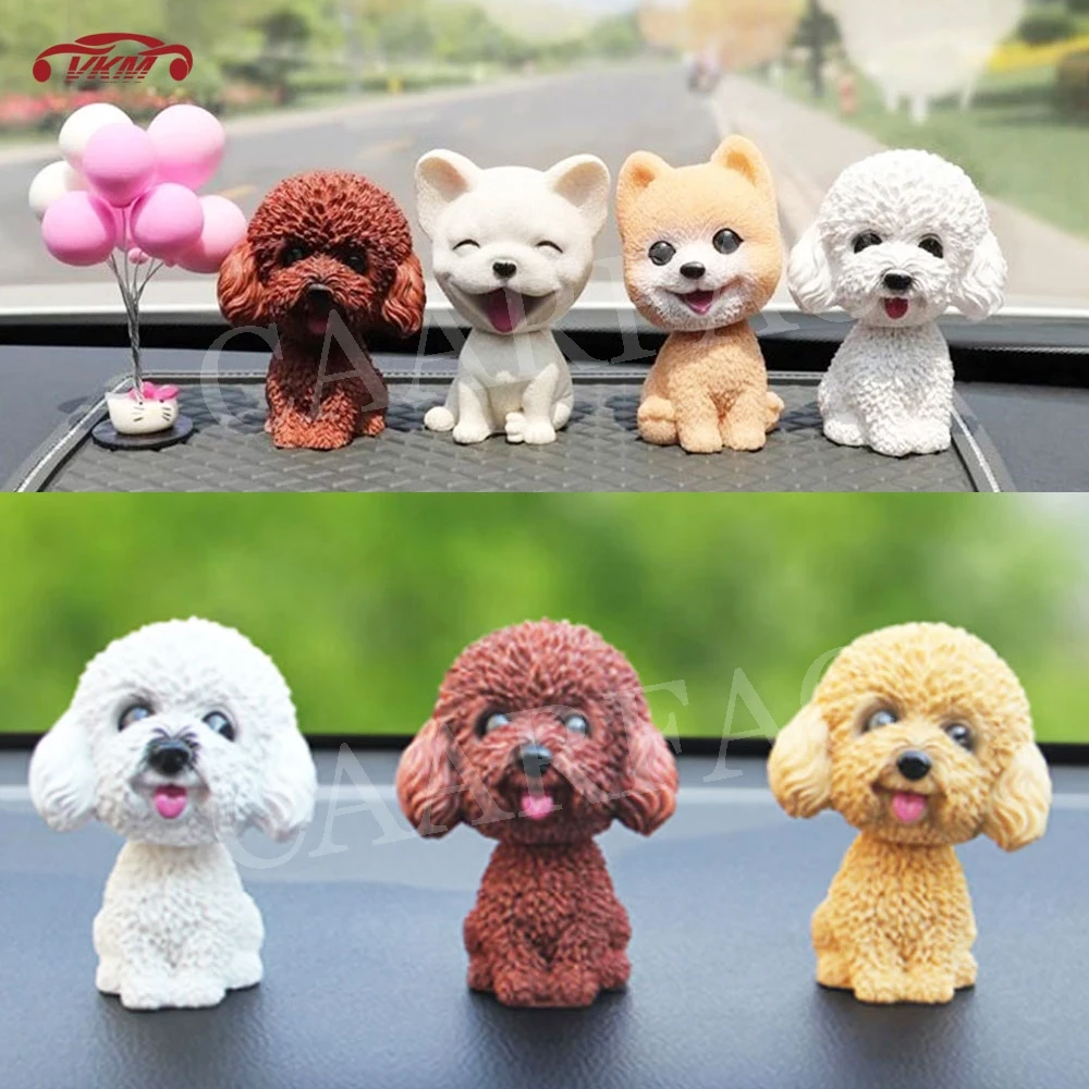 Car Shaking Head Dog Ornaments Bobblehead Dog Nodding Puppy Toys Shaking Head Dolls Accessories For 1005003487685761