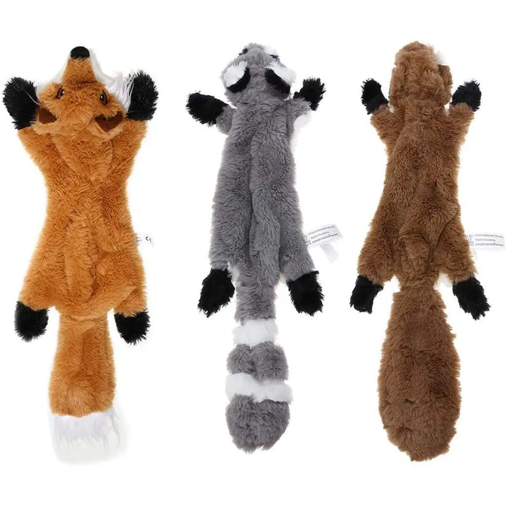 Skinny No Stuffing Squeaky Plush Dog Chew Toys Cute Simulated Animal Shape Dog Chewing Toy Durable 1005003507110441