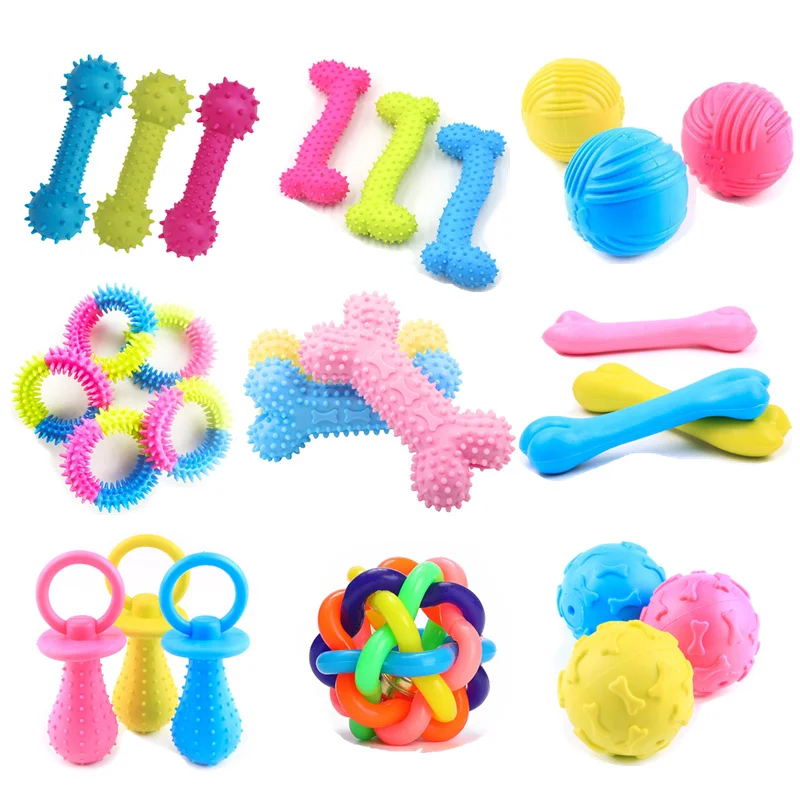 15 Style Pet Dog Toy Chew Squeaky Rubber Toys Non-toxic Rubber Toy Funny Nipple Ball for Cat Puppy 1005003608288270