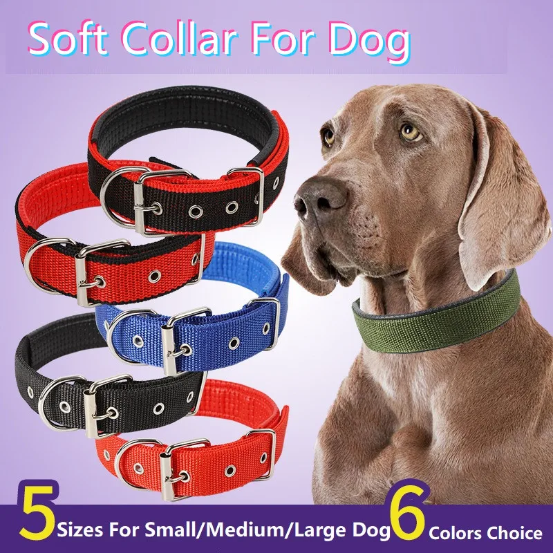 Pet Dog Colllar Soft Cotton Adjustable Collar for Cat Accessories Small Large Collars Golden 1005003609999953