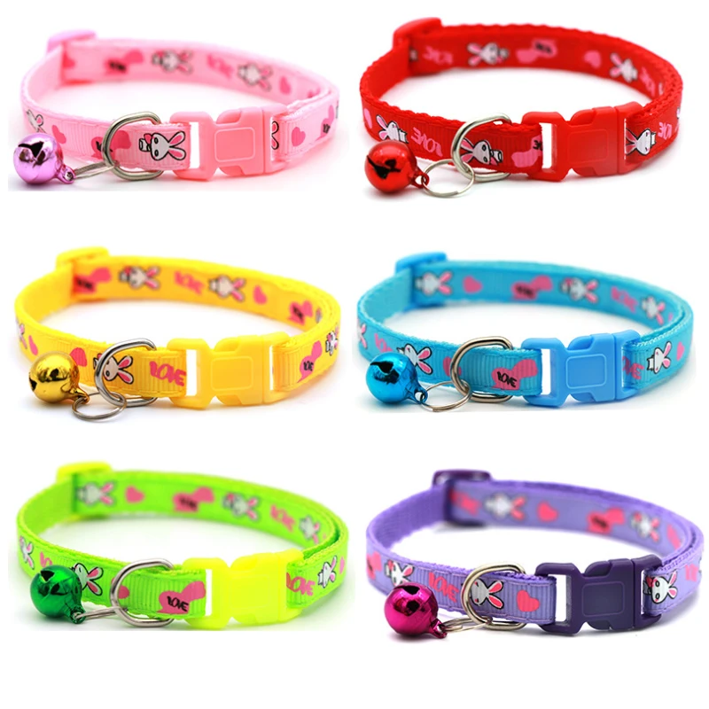 Cute Bell Pet Collar Puppy Cartoon Pattern Adjustable Collar Cat and Dog Necklace Accessories Pet 1005003610781670