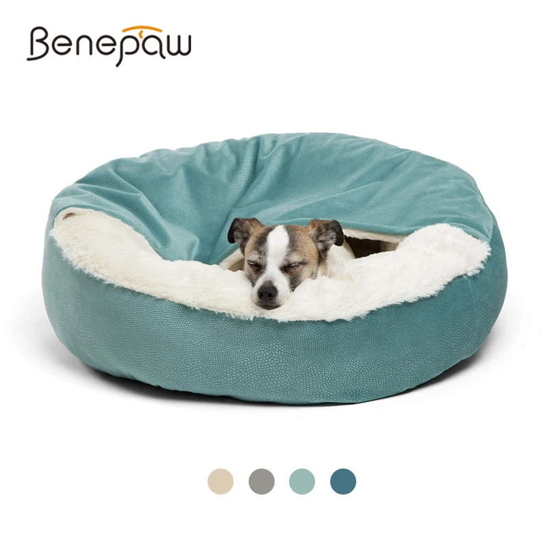 Benepaw Orthopedic Dog Bed With Hooded Blanket Winter Warm Waterproof Dirt Resistant Cat Puppy 1005003613940485