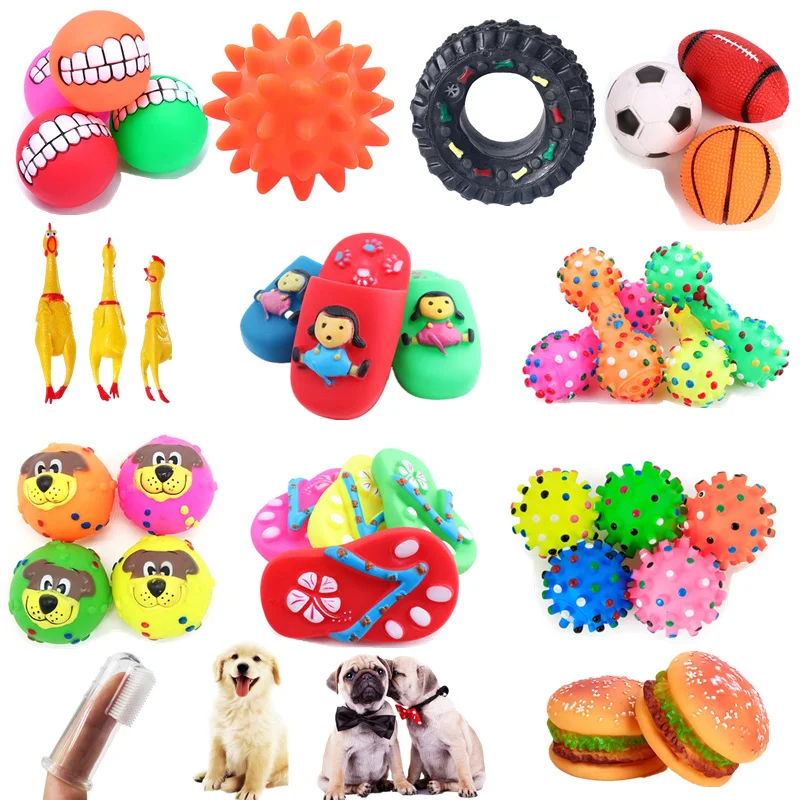 hot sale New Squeak Dog Toy Chew Bone Slipper Squeaky Ball Dog Toys Tooth Grinding Training Pet Toy 1005003647378870