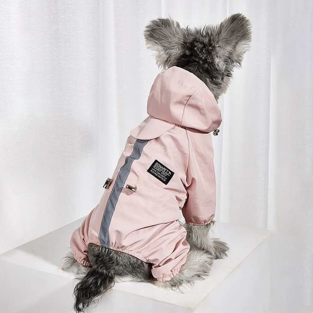 Waterproof Dog Clothes Reflective Dog Raincoat Soft Impermeable Polyester Jacket for Small Dogs Pet 1005003664164972
