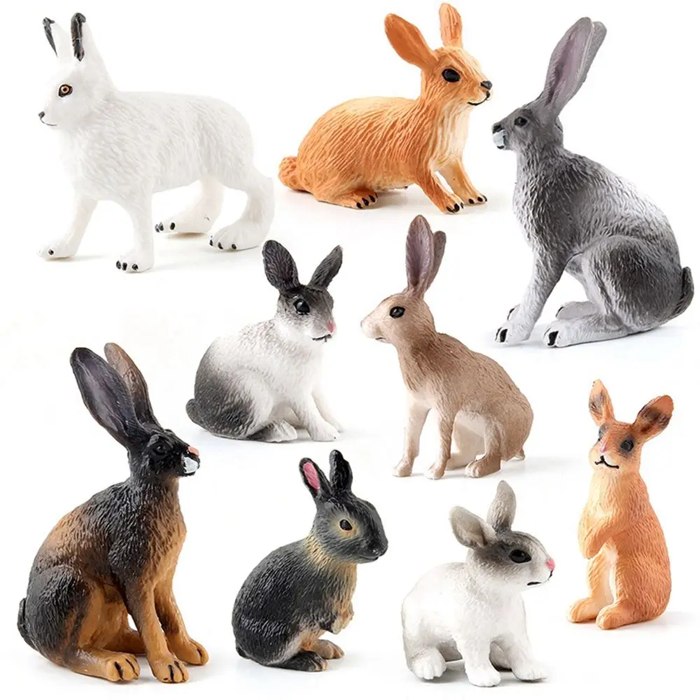 Simulated Zoo Action Figure Farm Rabbit Model Toys for Children Kids Cute Mini Animal Figurine 1005003678013826