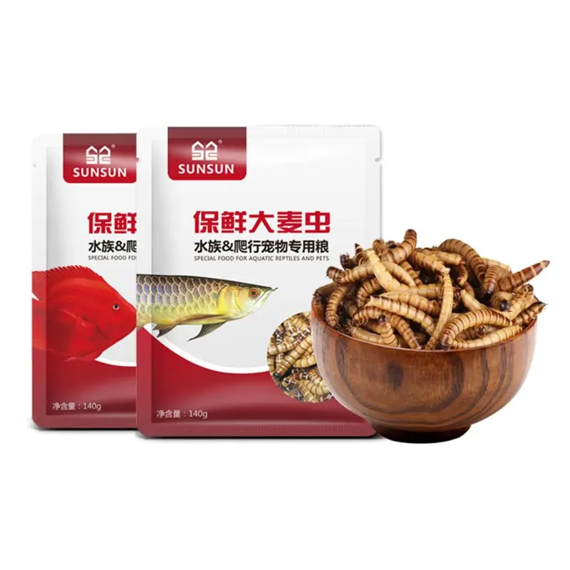SUNSUN 140g Natural Dried Mealworm Food Meal for Feeding Pet Reptile Chickens Wild Garden Bird 1005003737440388