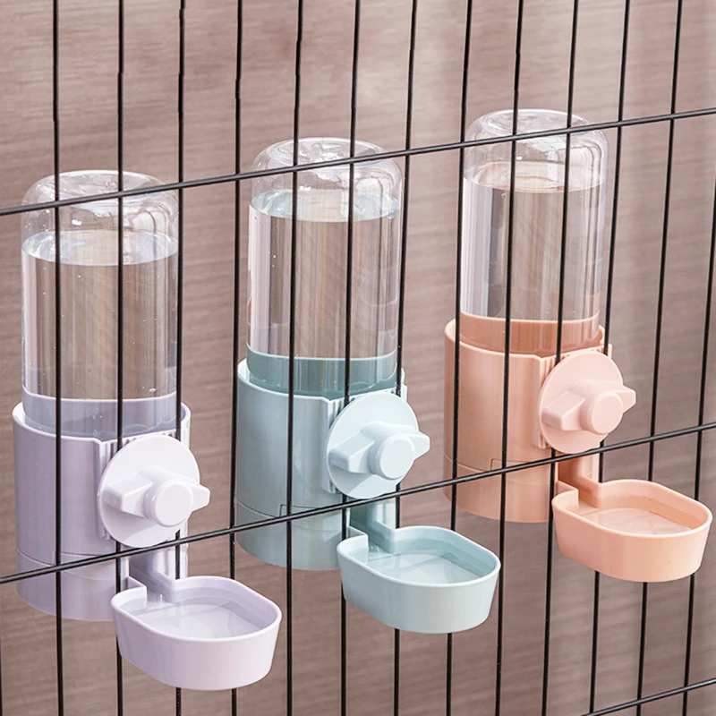 Automatic Pet Feeder Cage Hanging Bowl Water Bottle Food Container Dispenser For Puppy Cats Rabbit 1005003765950741