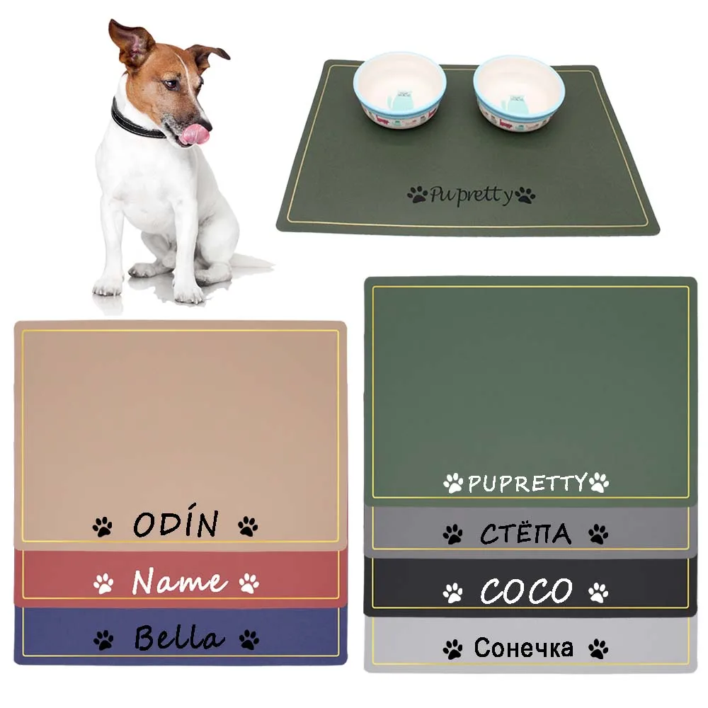Waterproof Non-slip Pet Feeding Mat For Dog Cat Custom Phnom Penh Solid Color Silicone Name ID Food 1005003772513987