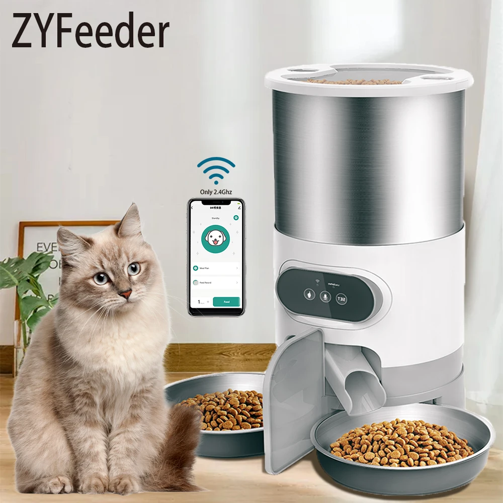 Smart Automatic Pet Feeder Cat Dog Food Dispenser Stainless Steel Bowl Large Capacity With WIFI APP 1005003792100217