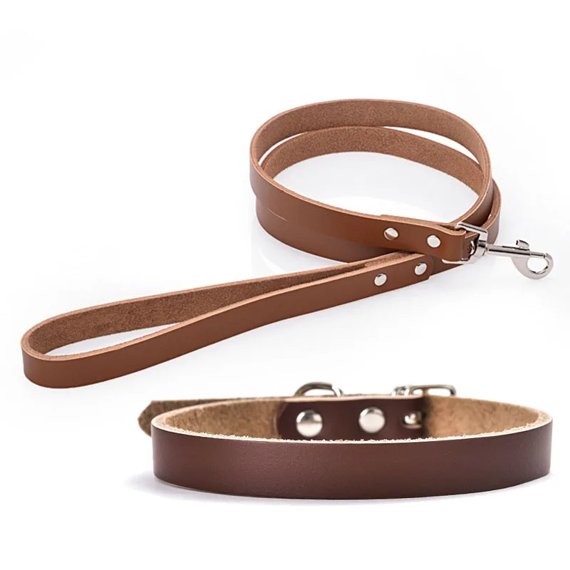 Adjustable Dog Collars Genuine Leather Pet Dog Collar Leash Lead For Small Medium Large Dogs 1005003832252408