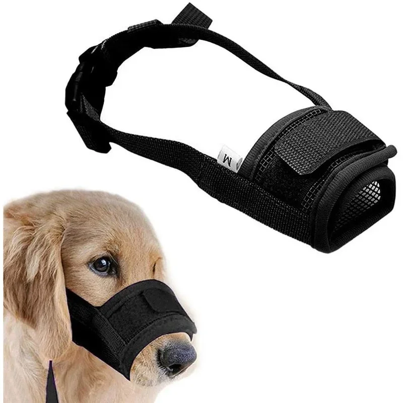 Pet Dog Adjustable Bark Bite Mesh Mouth Muzzle Grooming Anti Stop Chewing for Small Dogs Nylon Belt 1005003890828210