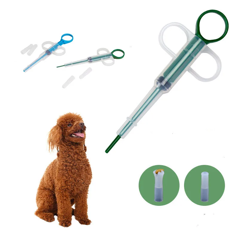 2 Heads Pet Syringe Tablet Pill Gun Piller Push Dispenser Medicine Water Milk Syringe Dog Cat Tube 1005003899890440