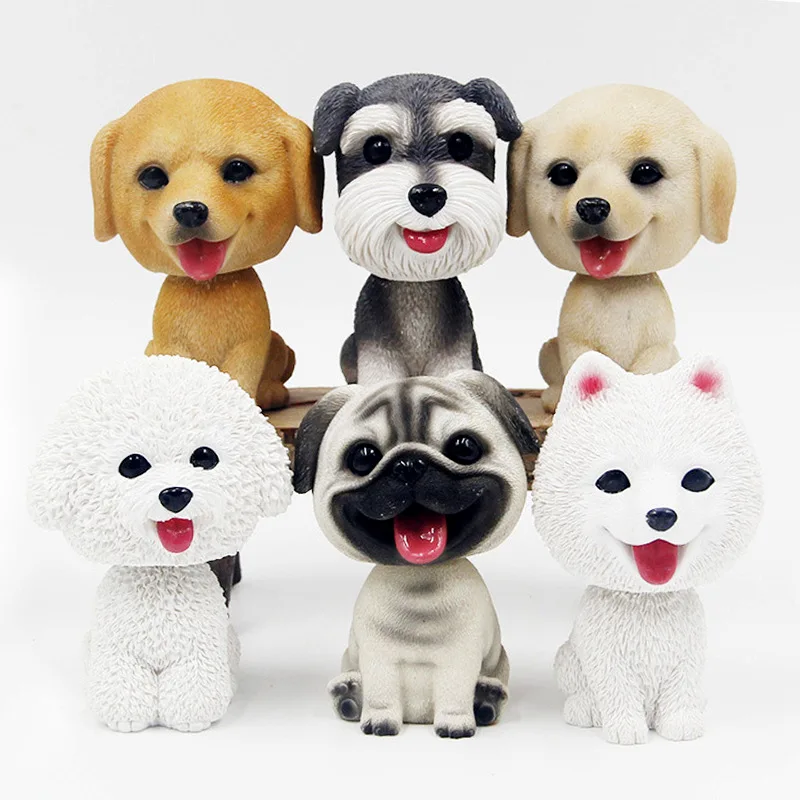 Simulation Dog Miniature Figurine Animal Model Pug Bichon Frise Samoye Schnauzer Home Decor Fairy 1005003913363353