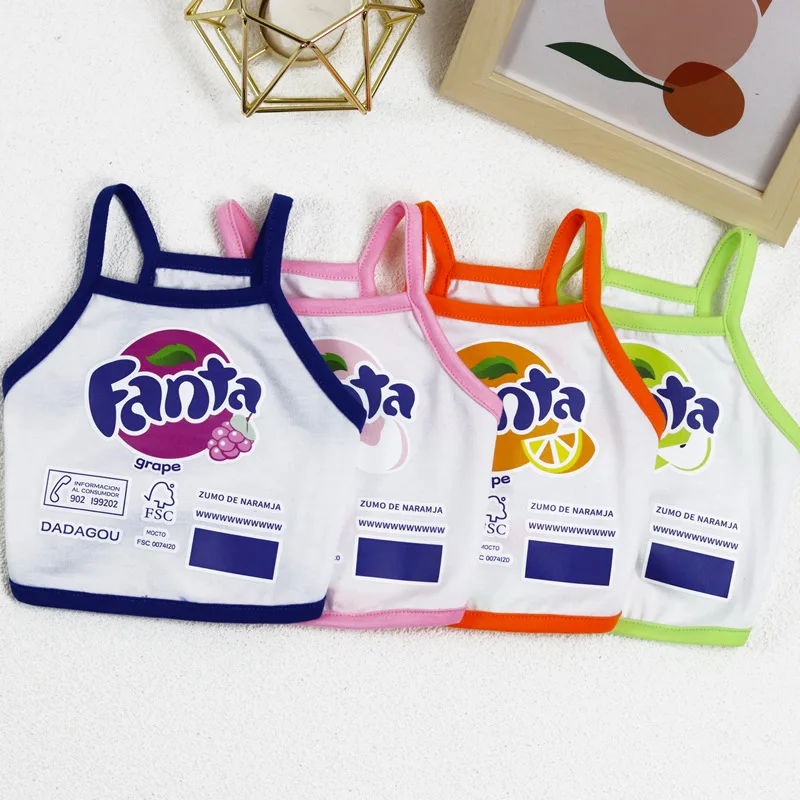 New Pet Clothing Thin Dog Clothes Soda Short Dog Camisole Ketong Grape Lemon Orange Print Pet Cat 1005003924122925