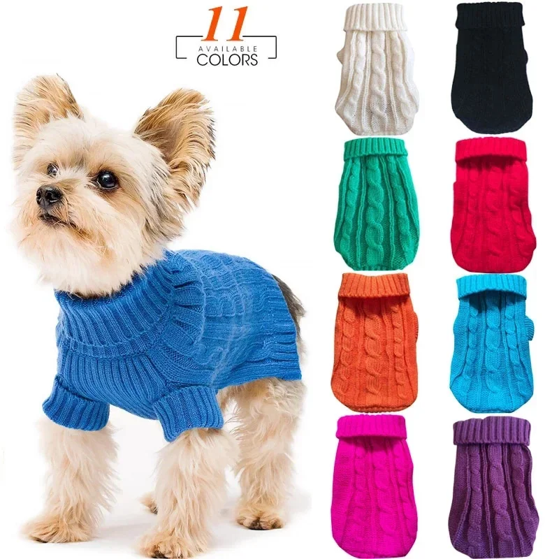 Dog Winter Clothes Knitted Pet Clothes For Small Medium Dogs Chihuahua Puppy Pet Sweater Yorkshire 1005003957385652