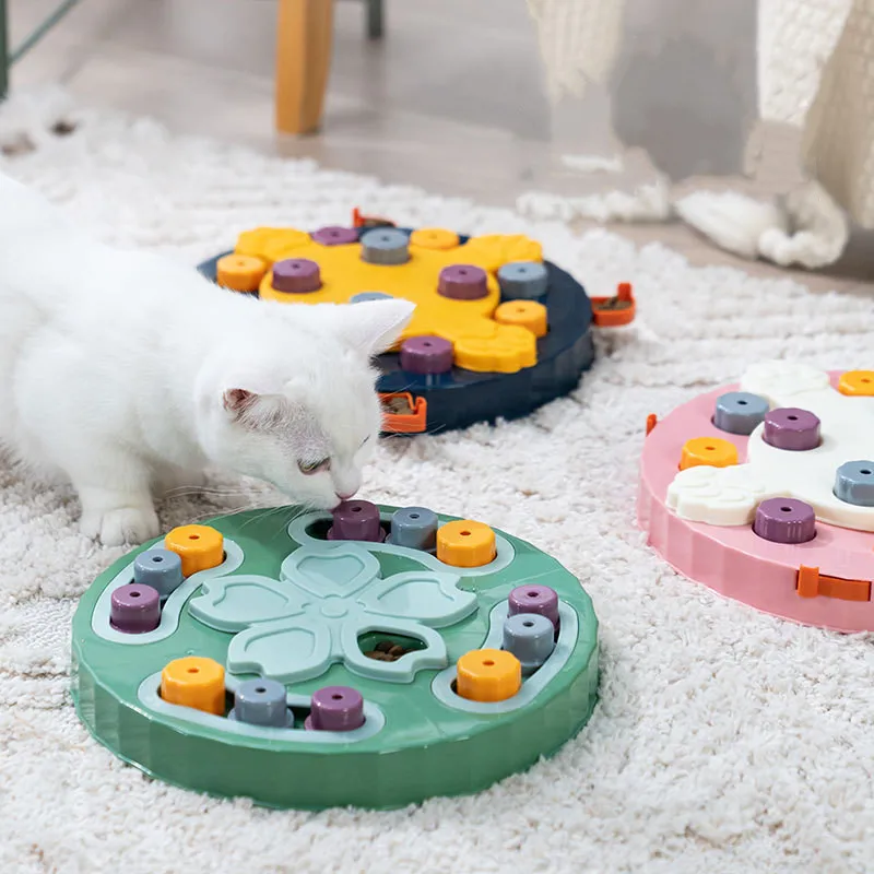 Interactive Cat Dog Puzzle Toy Slow Food Bowls for Cats Small Dogs Kitten Pet Training Toys Improve 1005004068252638