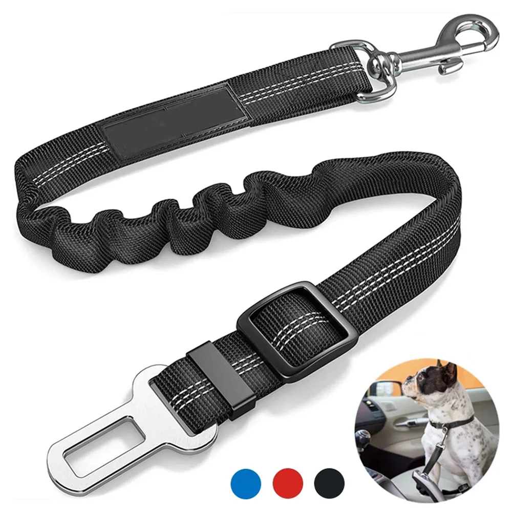Dog Seat Belt Car Seatbelt Harness for Dogs Adjustable Durable Nylon Reflective Bungee Fabric 1005004071942502