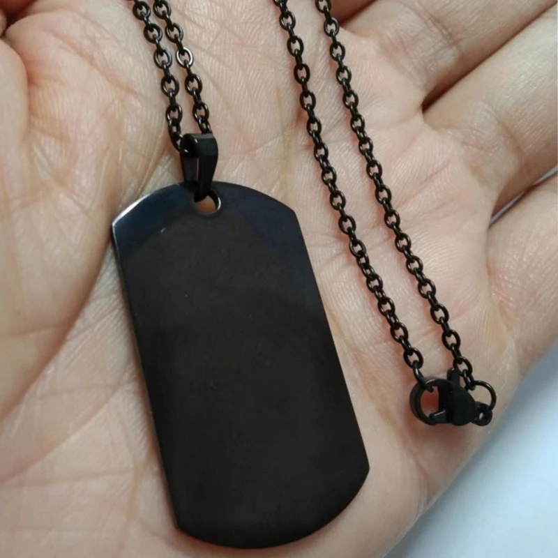 Stainless Steel Dog Tag Military Necklace 50cm/60cm Army Style with Ball Chain Silencers 1005004074883711